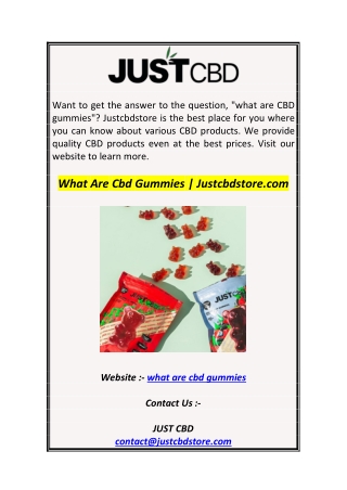 What Are Cbd Gummies  Justcbdstore.com