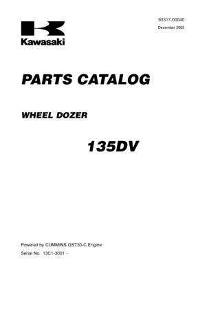 Kawasaki 135DV WHEEL DOZER Parts Catalogue Manual