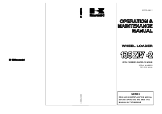 Kawasaki 135ZV-2 WHEEL LOADER Operation and Maintenance manual