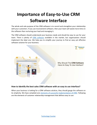 Importance of Easy To Use CRM Software Interface