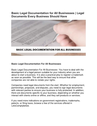 Basic Legal Documentation for All Businesses | Legal Documents Every Business Sh
