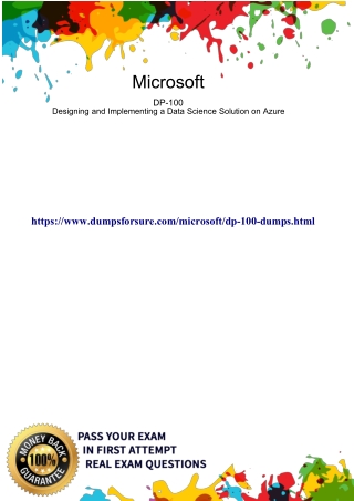 Microsoft DP-100 dumps PDF -  100% passing Guarantee