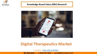 Digital Therapeutics Market Size Worth $14.5 billion by 2027 - KBV Research