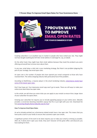 7 Proven Ways To Improve Email Open Rates For Your Ecommerce Store