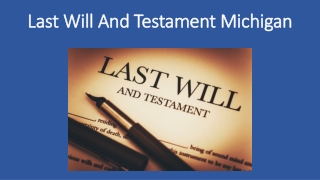 Last Will And Testament Michigan