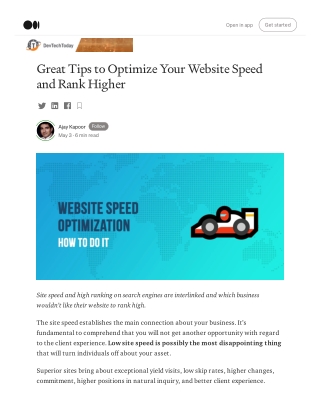 Great Tips to Optimize Your Website Speed and Rank Higher