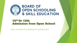 10th Or 12th Admission from Open School