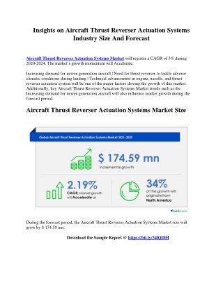 Insights on Aircraft Thrust Reverser Actuation Systems Industry Size And Forecast