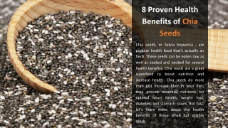 8 Proven Health Benefits of Chia Seeds