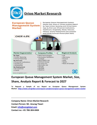European Queue Management System Market Trends, Size, Competitive Analysis and F