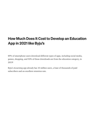 How Much Does It Cost to Develop an Education App in 2021 like Byju’s