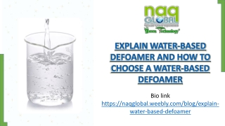 how to choose water based defoamer