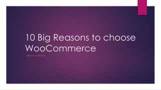 10 Big Reasons to choose WooCommerce