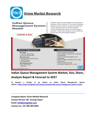 Indian Queue Management System Market Trends, Size, Competitive Analysis and For