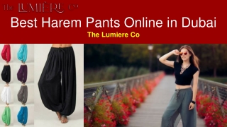 Best Harem Pants online in Dubai - The Lumiere Co