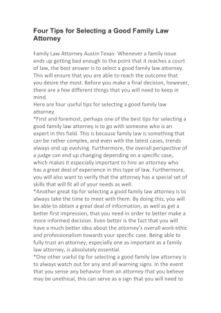 Family law attorney austin texas