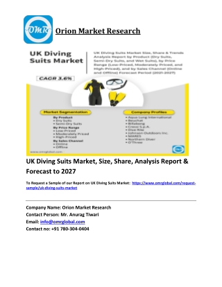 UK Diving Suits Market Trends, Size, Competitive Analysis and Forecast 2021-2027