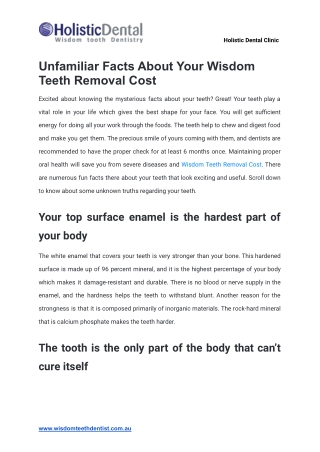 Unfamiliar Facts About Your Wisdom Teeth Removal Cost