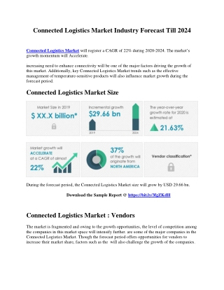 Connected Logistics Market Industry Forecast Till 2024