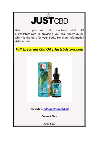 Full Spectrum Cbd Oil  Justcbdstore.com