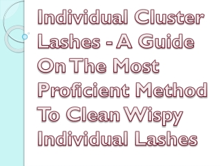 Individual Cluster Lashes - A Guide On The Most Proficient Method To Clean Wispy