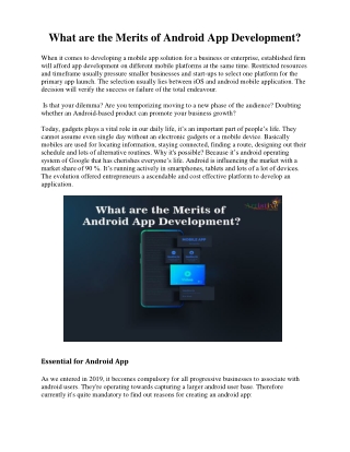 What are the Merits of Android App Development