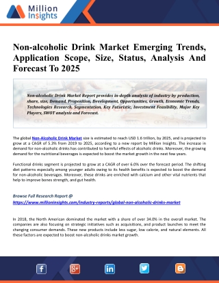 Non-alcoholic Drink Market 2025 Global Leading Players, Business Overview, Size