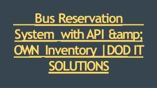 Best Bus Booking Script - DOD IT Solutions