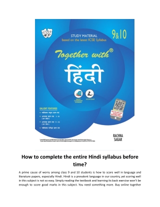 How to complete the entire Hindi syllabus before time?