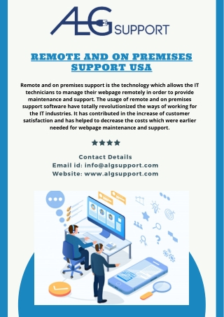 Remote And On Premises Support USA