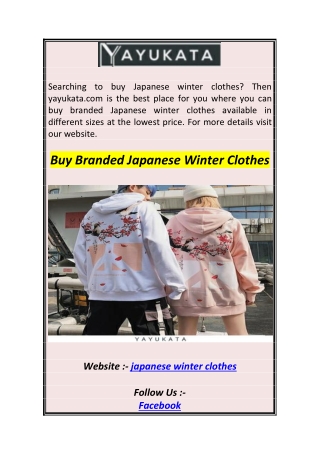 Buy Branded Japanese Winter Clothes