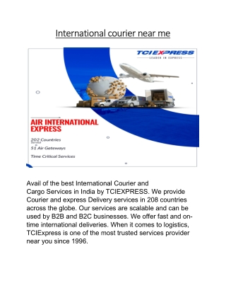International courier near me