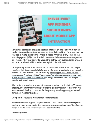 THINGS EVERY APP DESIGNER SHOULD KNOW ABOUT MOBILE APP INTERACTION