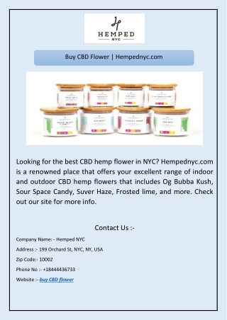 Buy CBD Flower | Hempednyc.com