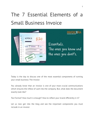 The 7 Essential Elements of a Small Business Invoice