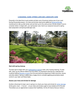 A SEASONAL GUIDE_ SPRING LAWN AND LANDSCAPE CARE