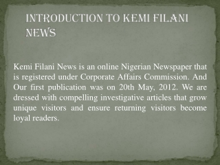 introduction to Kemi Filani News