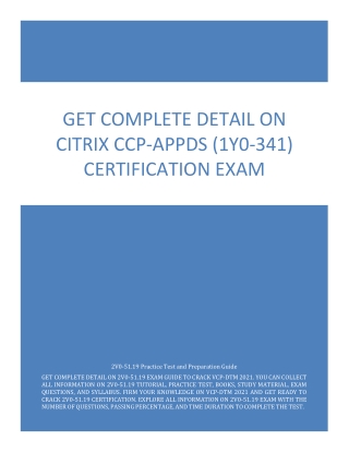 Get Complete Detail on Citrix CCP-AppDS (1Y0-341) Certification Exam