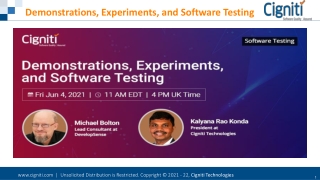 Demonstrations, Experiments, and Software Testing