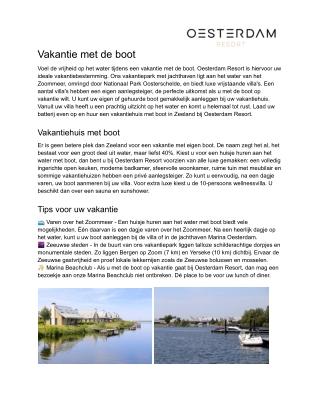Vakantie met de boot