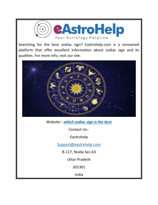 Which Zodiac Sign Is the Best | Eastrohelp.com