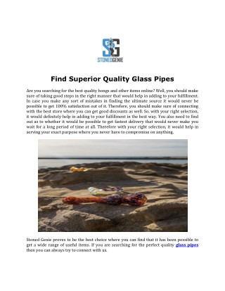 Find Superior Quality Glass Pipes