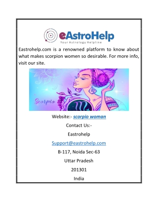 Scorpio Woman | Eastrohelp.com