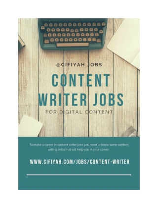 How to make your career in content writer jobs