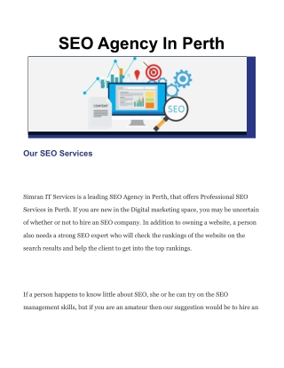 SEO Agency In Perth