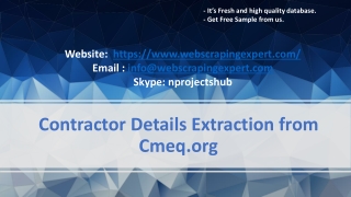 Contractor Details Extraction from Cmeq.org