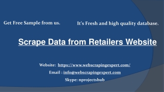 Scrape Data from Retailers Website