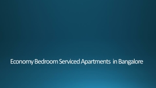 Economy Bedroom Serviced Apartments  in Bangalore