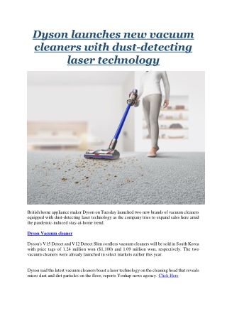 Dyson launches new vacuum cleaners with dust-detecting laser technology