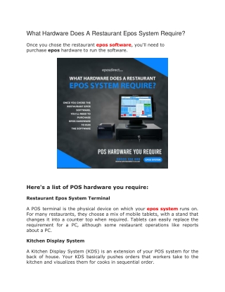 What Hardware Does A Restaurant Epos System Require